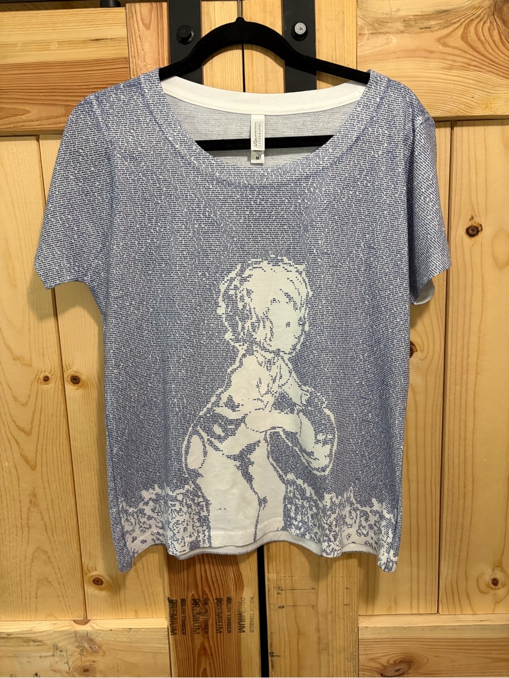 Litograph Blue/White Short Sleeve T-Shirt Tee Blueberries for Sal Kids Books